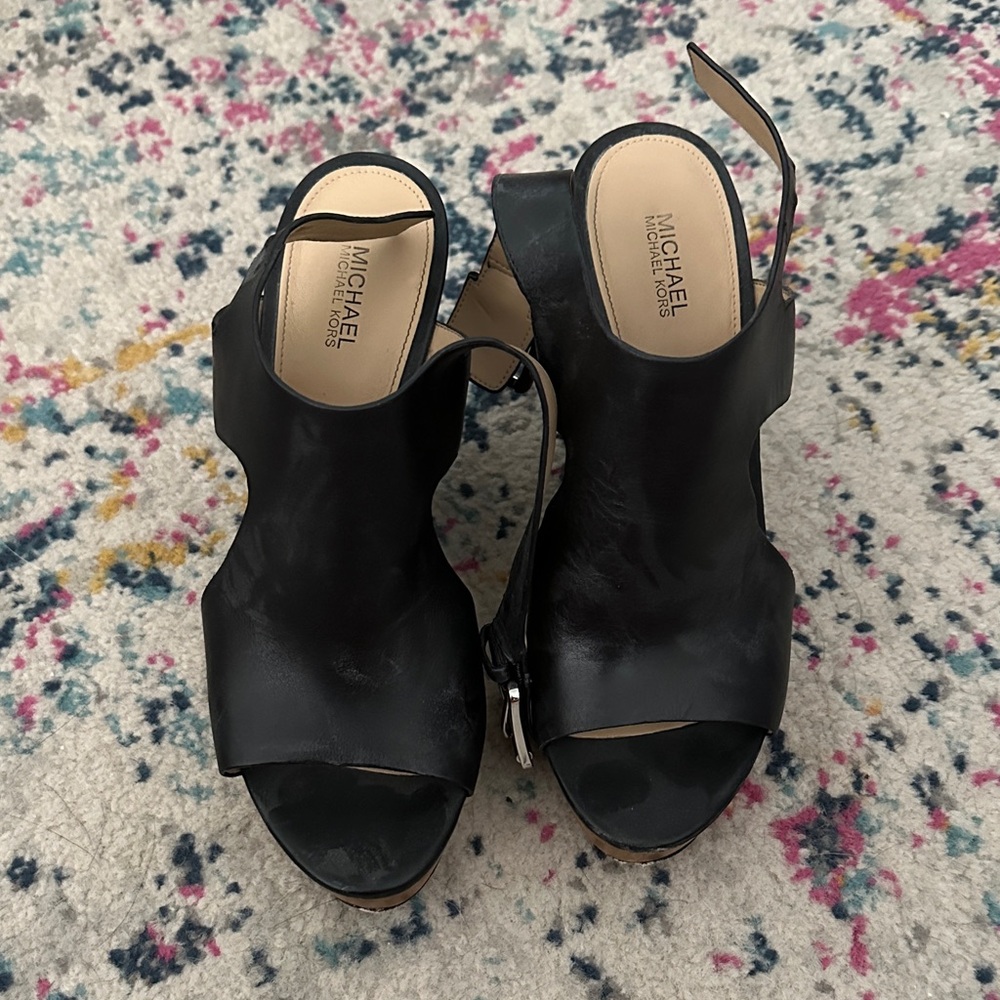 Michael Kors Black Open-Toe Heels